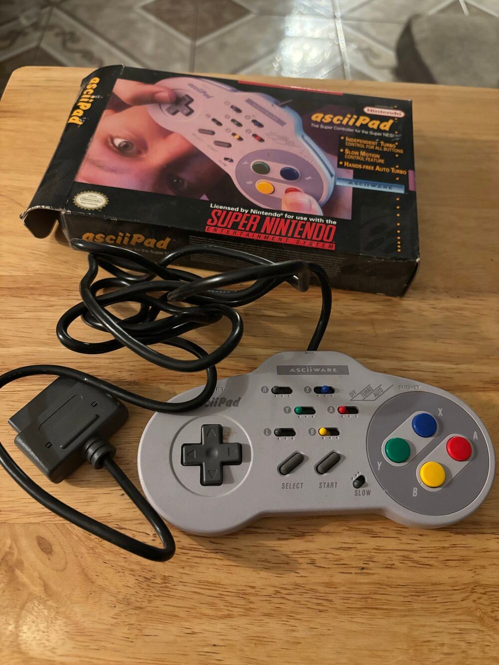 AsciiPad Controller Super Nintendo SNES Remote Control Paddle + Box